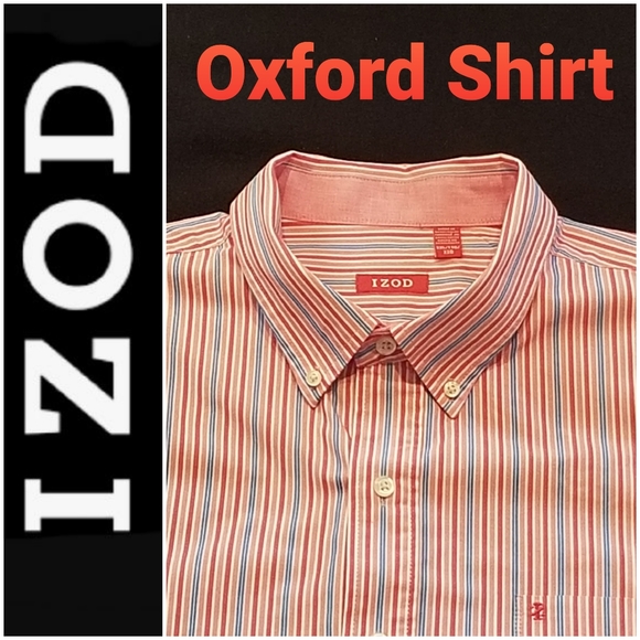 Izod Pink/Blue/White XXL Oxford Shirt in EUC - Picture 1 of 6
